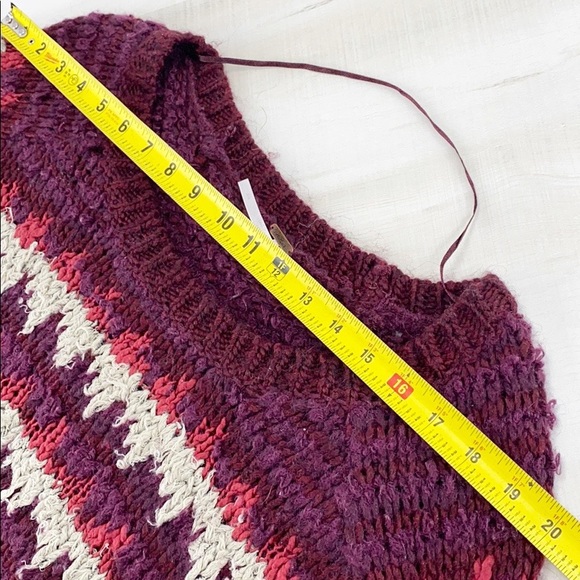 FREE PEOPLE Fuzzy Fair Isle Sweater Cozy Oversized - Picture 10 of 15